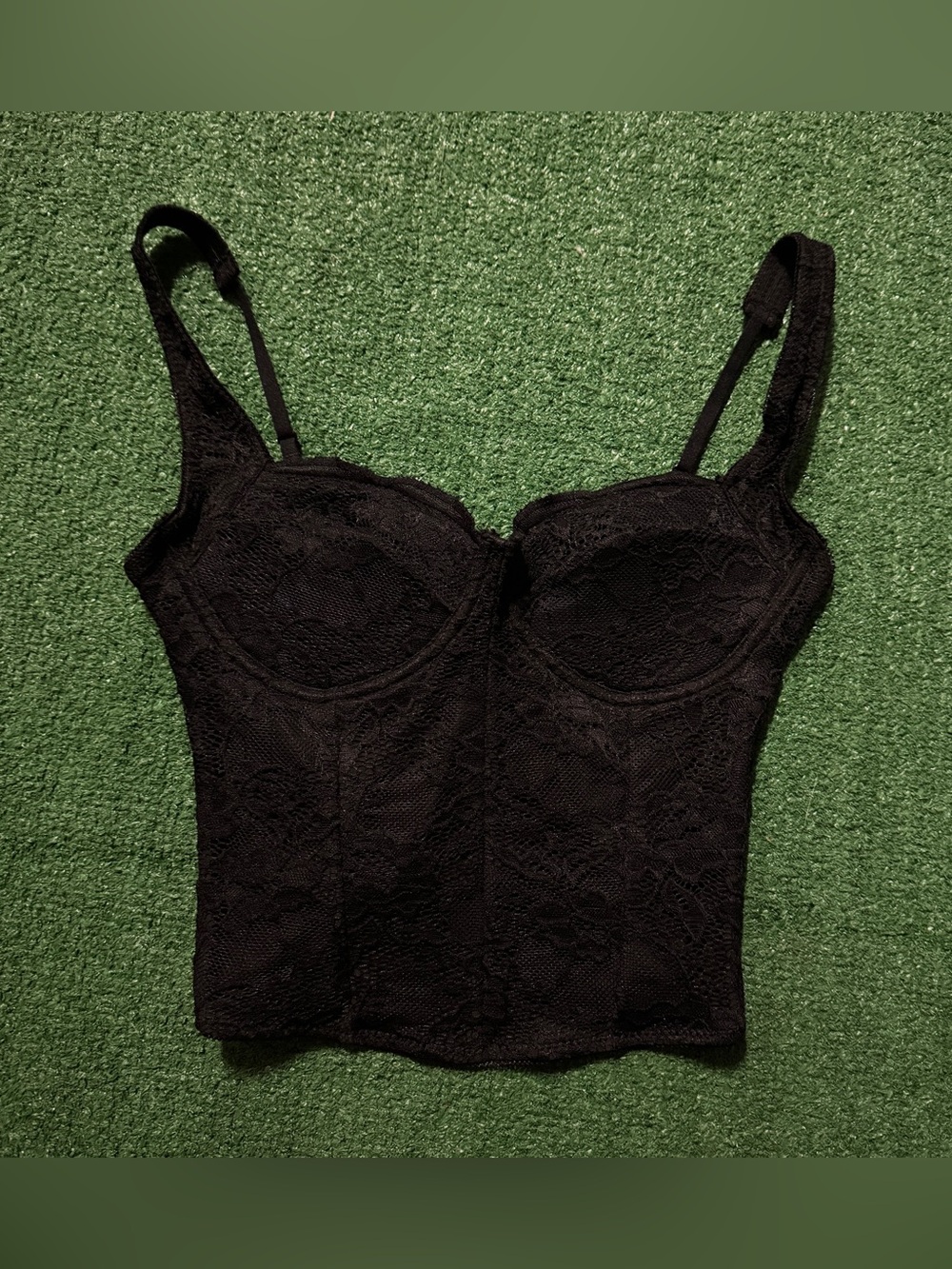 ReoRia Black Lace Bustier Top